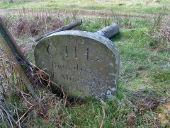 Boundary stone CHL, (Capel Hanbury-Leigh), Cwmcarn, April 2009